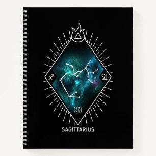 Sagittarius Constellus & Zodiac-Symbol Notizbuch