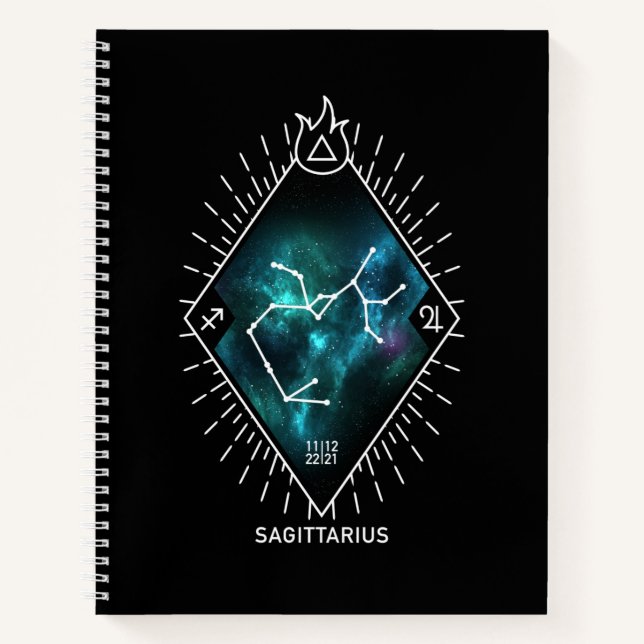Sagittarius Constellus & Zodiac-Symbol Notizbuch (Vorderseite)