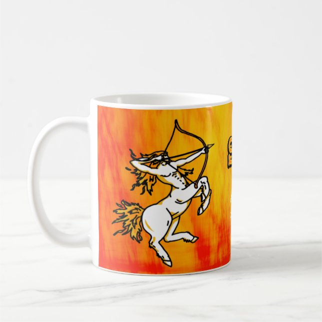 Sagittarius Das Archer-Feuerzeichen astrologische  Kaffeetasse (Links)