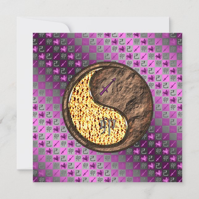 Sagittarius & Earth Rabbit Karte (Vorderseite)