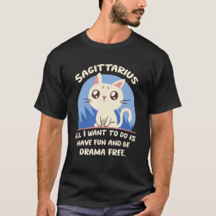 Sagittarius Fakten Katze Drama Astrologie Geburtst T-Shirt