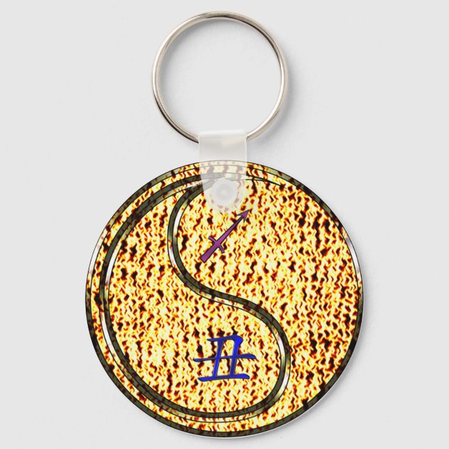 Sagittarius & Feuer Ox Schlüsselanhänger (Vorderseite)