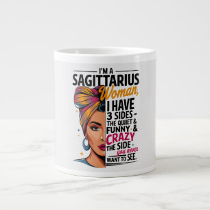 Sagittarius Frau mit drei Seiten Funny Gift Jumbo-Tasse