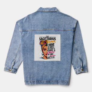 Sagittarius Frau mit drei Seiten Funny Gift T-Shir Jeansjacke