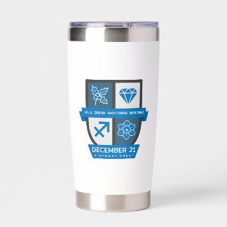 Sagittarius Geburtstags-Wappen™ 1.-21. Dezember Thermobecher