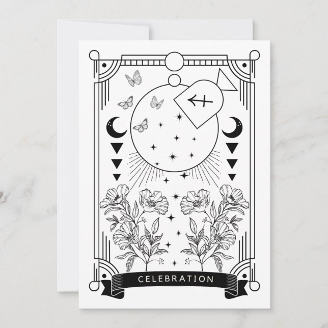 Sagittarius Geburtstagsfeier Einladung (Vorderseite)