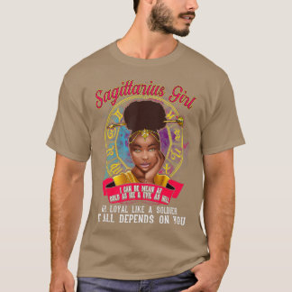 Sagittarius Geburtstagsgeschenk Black Girl Zodiac T-Shirt