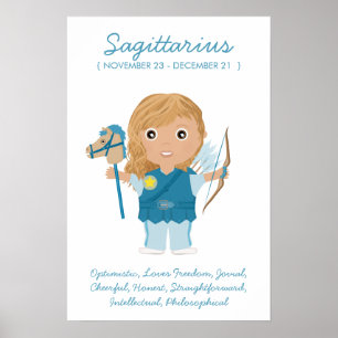 Sagittarius - Girl Horoscope Poster