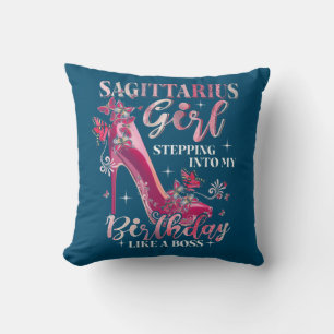 Sagittarius Girl tritt in meinen Geburtstag ein wi Kissen