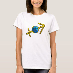 SAGITTARIUS, GOLD BLAUE ZODIAC GEBURTSTAGSIGN JEWE T-Shirt
