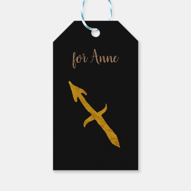 Sagittarius Golden Custom Astrologie Zeichen Geschenkanhänger (Vorderseite)