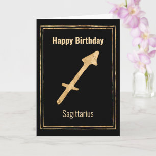 Sagittarius goldene Astrologie zodiac Happy Birthd Karte