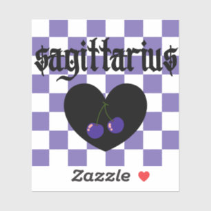 Sagittarius Gothic Aesthetic Checkered Cherry Art Aufkleber