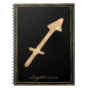 Sagittarius hammered goldstilisierte Astrologie Notizblock