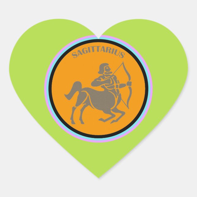 Sagittarius Heart Sticker (Vorderseite)