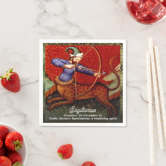 Sagittarius Horoscope Zodiac Medieval Art Geburtst Serviette