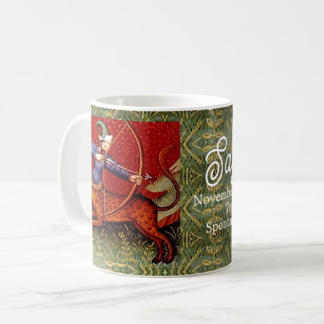 Sagittarius Horoscope Zodiac Medieval Art Kaffeetasse (Vorderseite Links)