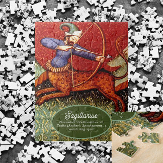 Sagittarius Horoscope Zodiac Medieval Vintag SM Puzzle
