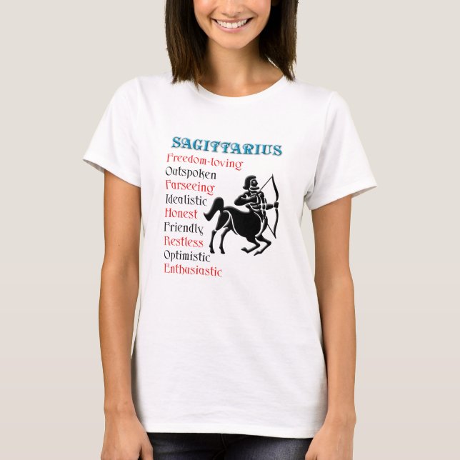 Sagittarius Horoscope Zodiac Sign T-Shirt (Vorderseite)