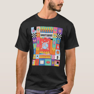 Sagittarius Horoskop Abstrakt Zodiac Mystic Symbol T-Shirt