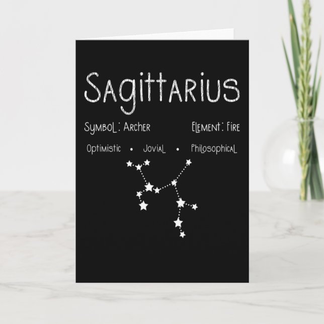 Sagittarius Horoskop Astrologie Star Geburt Karte (Vorderseite)