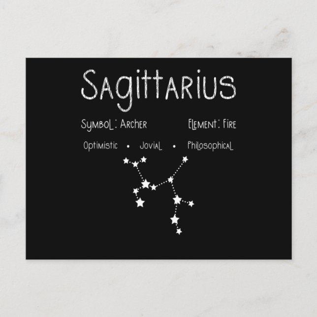 Sagittarius Horoskop Astrologie Star Geburt Postkarte (Vorderseite)