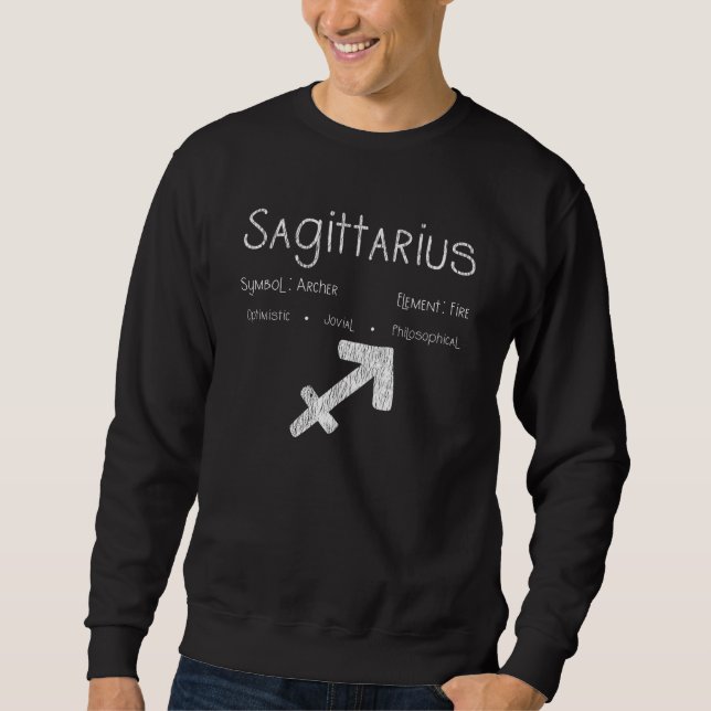 Sagittarius Horoskop Astrologie Star Geburt Sweatshirt (Vorderseite)