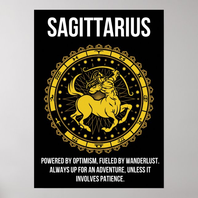 Sagittarius - Horoskop, Funny Zodiac Sign Spaß Poster (Vorne)