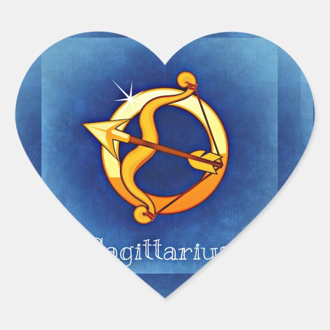 Sagittarius Horoskop Herz-Aufkleber (Vorderseite)