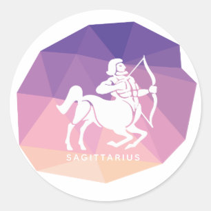 Sagittarius Horoskop Schild violett moderner Aufkl Runder Aufkleber
