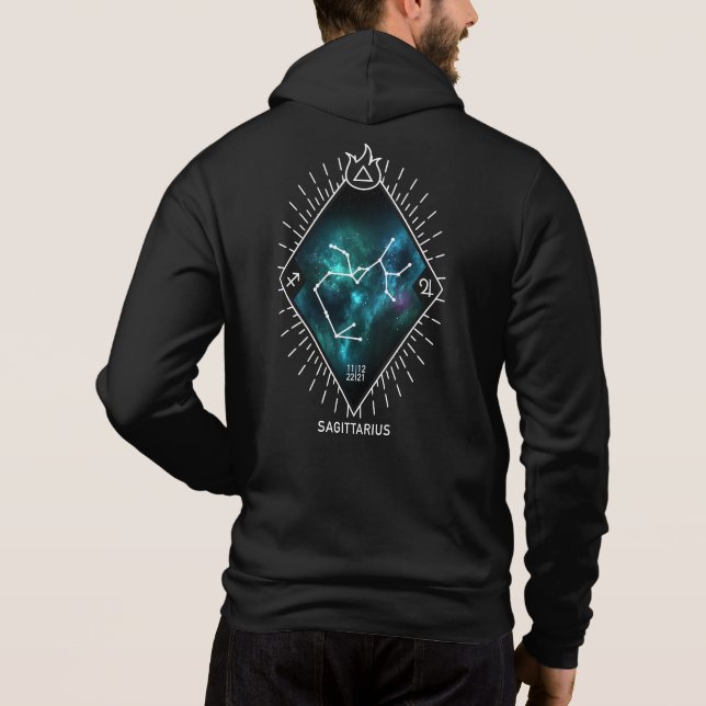 Sagittarius Konstellation Zodiac Symbol Zip Hoodie (Rückseite)