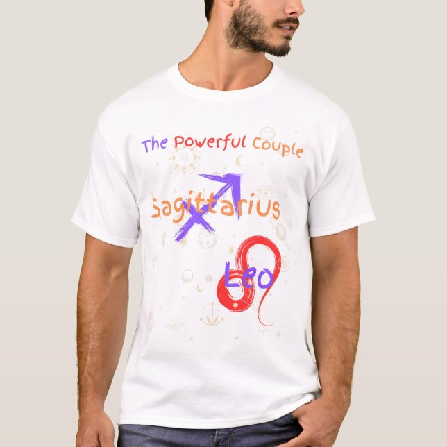 Sagittarius Leo Couple Zodiac T - Shirt (Vorderseite)