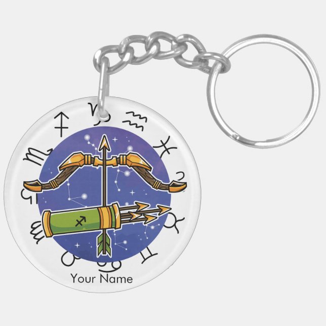 Sagittarius & Leo Zodiac Acrylic Schlüsselanhänger (Rückseite rechts)