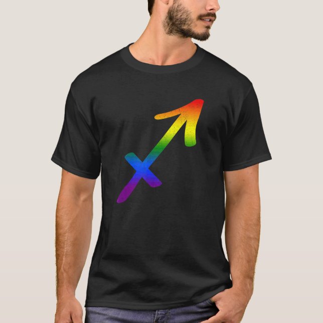 Sagittarius Lgbt Zodiac Sign Lgbt Rainbow Pride Ga T-Shirt (Vorderseite)