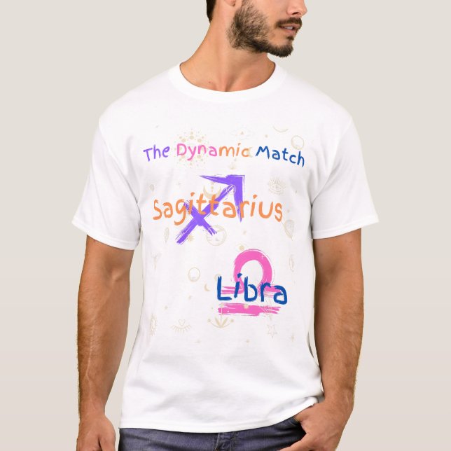 Sagittarius Libra Couple Zodiac T - Shirt (Vorderseite)