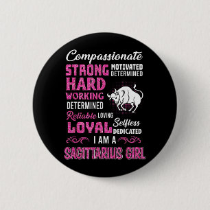 Sagittarius Mädchen Geburtstags-Shirts Lustig Nove Button