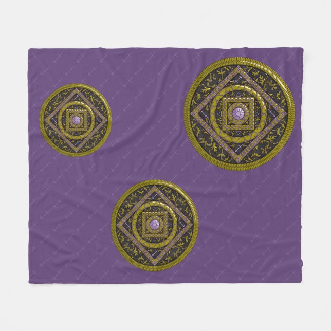 Sagittarius Mandala Fleece Blanket (Vorderseite (Horizontal))