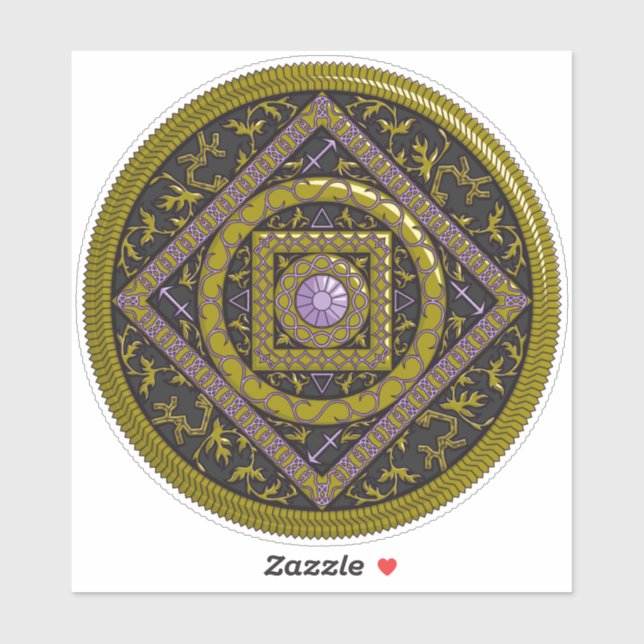 Sagittarius Mandala Kontaktsticker Aufkleber (Blatt)