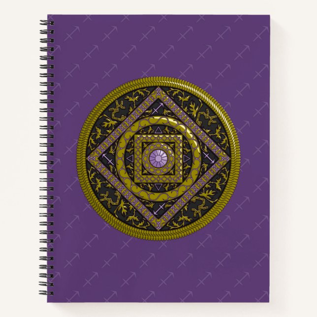 Sagittarius Mandala Spiral Notebook Notizbuch (Vorderseite)