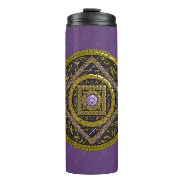 Sagittarius Mandala Thermal Tumbler Thermosbecher (Vorderseite)