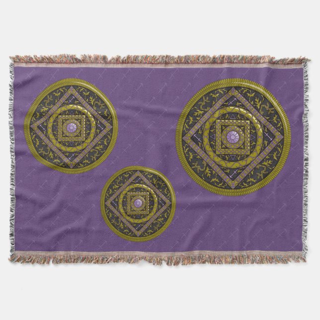Sagittarius Mandala Throw Blanket Decke (Vorderseite)