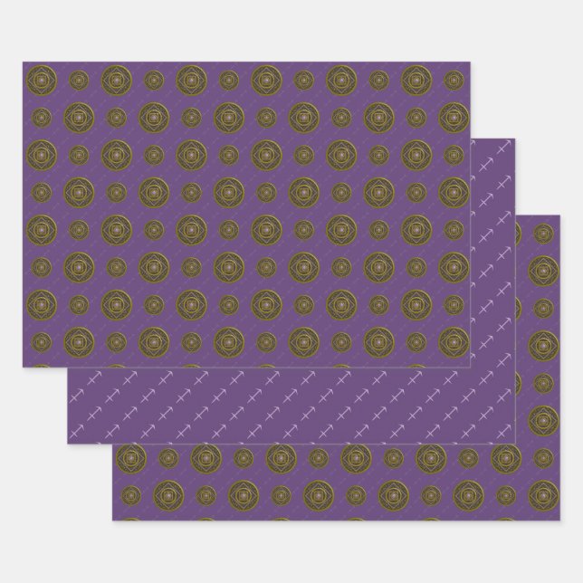 Sagittarius Mandala Wrapping Paper Set Geschenkpapier Set (Set)
