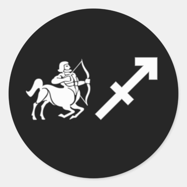 Sagittarius mit Symbol Runder Aufkleber (Vorderseite)