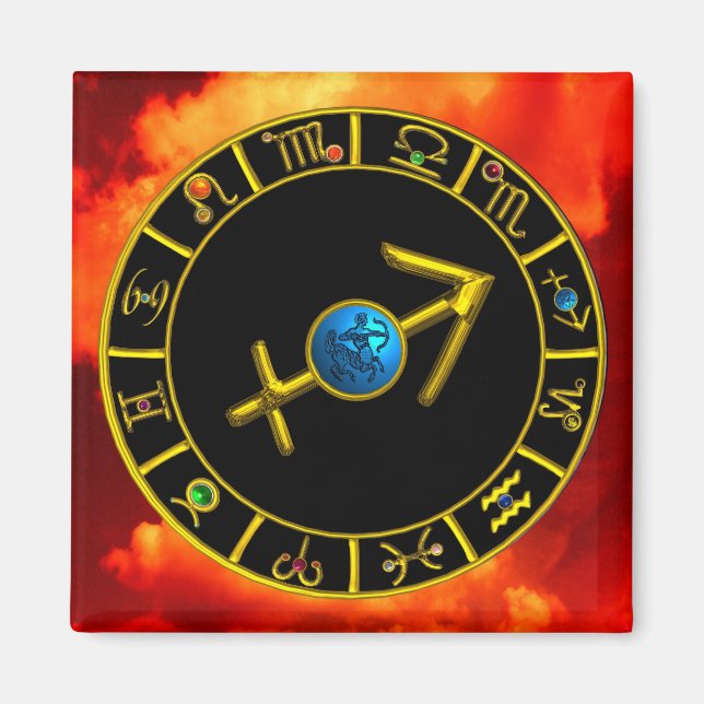 SAGITTARIUS MIT ZODIAKALEN SIGNEN MAGNET (Vorne)
