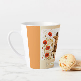 Sagittarius Mohn Art Nouveau Kleine Latte Tasse