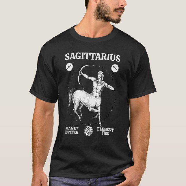 Sagittarius Planet Jupiter Element Feuer T-Shirt (Vorderseite)