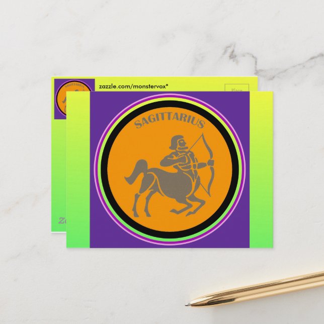 Sagittarius Postcard Postkarte (Vorderseite/Rückseite Beispiel)