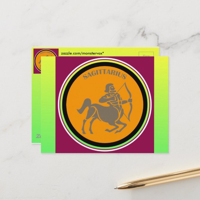Sagittarius Postcard Postkarte (Vorderseite/Rückseite Beispiel)