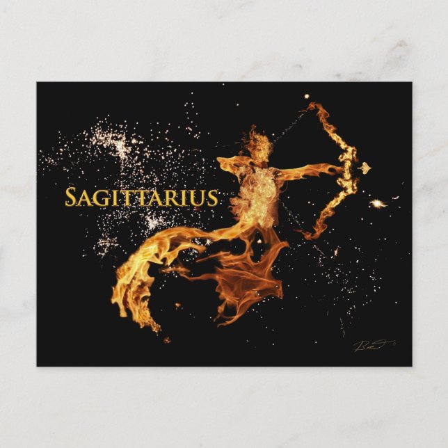 Sagittarius Postcard - Zodiakische Symbole Postkarte (Vorderseite)
