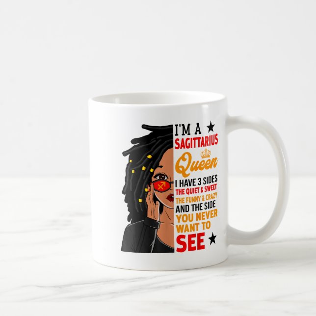 Sagittarius Queen African American Loc'd Woman Zod Kaffeetasse (Rechts)